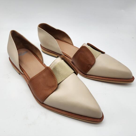 Fortress of Inca Paloma Point Toe Flats Cream Carmel Leather EU 38 US 8 - Picture 1 of 9